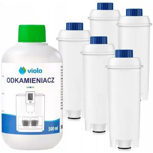 1x 500 ml Odkamieniacz ekspresu Delonghi 5x Filtr Zestaw