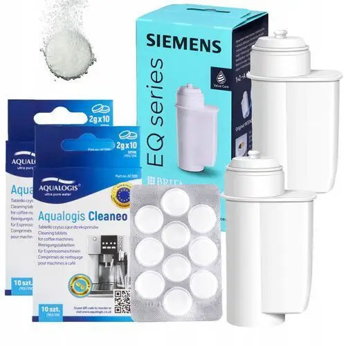 2xFiltr wody do ekspresu Siemens EQ3 EQ5 EQ6 EQ9+ Tabletki czyszczące 20szt