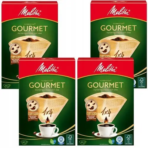 320 sztuk papierowe filtry do kawy Melitta Gourmet Premium 1x4