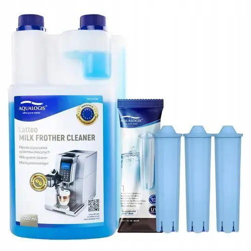 3x Filtr Do Ekspresu Jura AL-Blue Płyn Latteo 1L