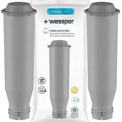 3x Filtr Wessper AquaClaro do ekspresu Bosch Simens Aeg Krups Nivona