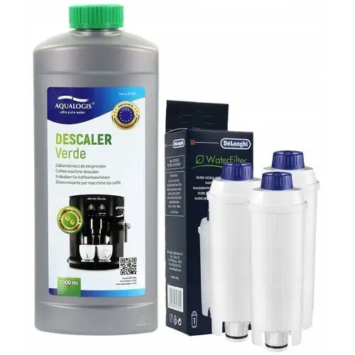 3x Filtr Wody DLSC002 Do Ekspresu Delonghi Odkamieniacz Verde 1L