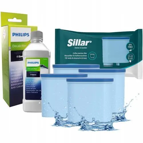 4x filtr do ekspresu Philips Latte Go 5400 odkamieniacz Philips 250 ml