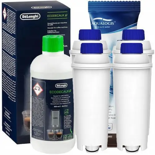 4x Filtr wody do ekspresu delonghi i odkamieniacz Delonghi ecodecalk 500 ml