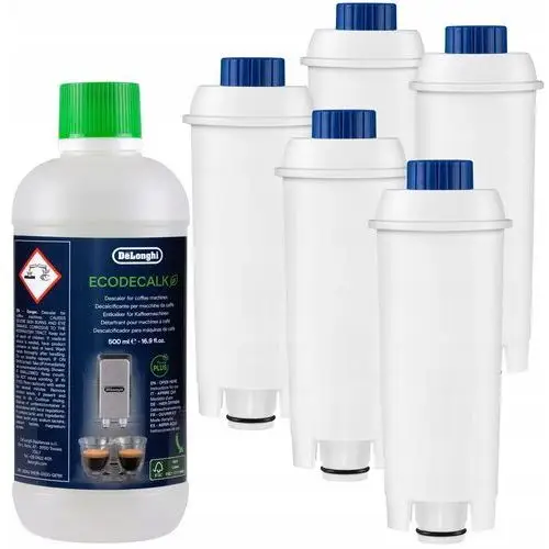 5x Filtr Wody do ekspresu Delonghi Dinamica odkamieniacz Ecodecalk 500ml