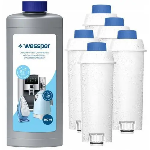 5x filtr wody Wessper do ekspresu Delonghi Dinamica odkamieniacz 500 ml