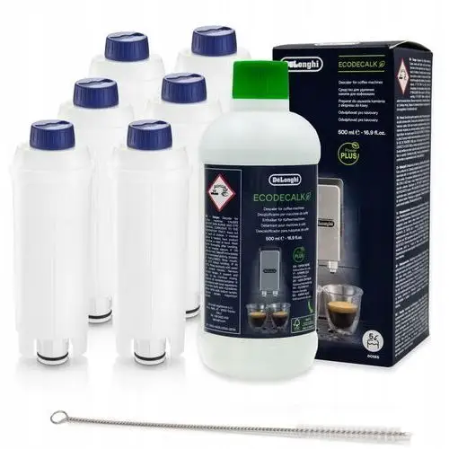 6x Filtr Do Ekspresu Delonghi AL-S002 Odkamieniacz 500ml Szczotka