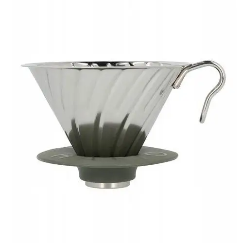 Hario Metalowy Drip V60-02 Outdoor Srebry Z Silikonową Podstawką