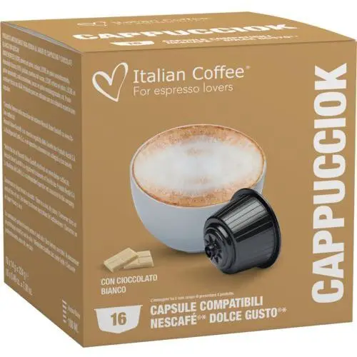 Cappucciok (Cappuccino al CIOCCOLATO BIANCO) Italian Coffee kapsułki do Dolce Gusto - 16 kapsułek
