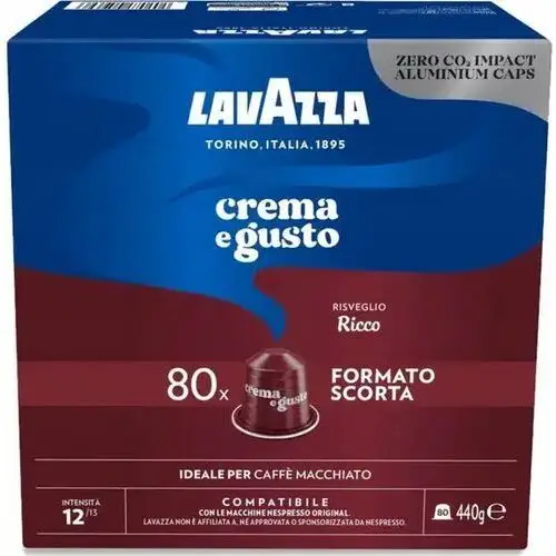 Lavazza crema e gusto ricco 80 aluminiowych kapsułek do nespresso Kapsułki do nespresso