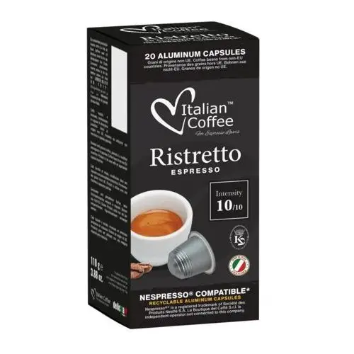 Kapsułki do nespresso Ristretto espresso kapsułki aluminiowe do nespresso - 20 kapsułek