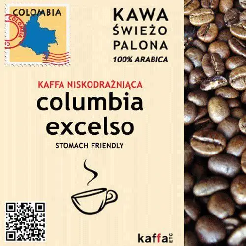 Kawa swieżo palona Kawa niskodrażniaca columbia excelso 250 g