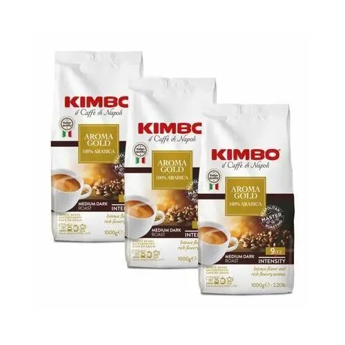 Kimbo Kawa ziarnista aroma gold arabica 3 x 1 kg