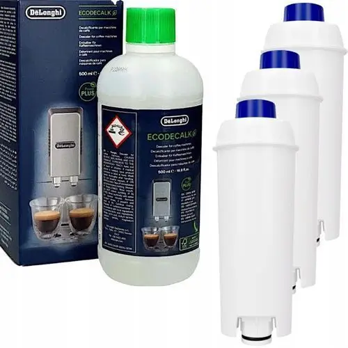 Mocny DeLonghi Odkamieniacz 500ml 3x Filtr AquaLunga do Ekspresu DeLonghi