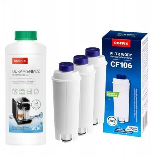 Odkamieniacz Coffix 500 ML 3 filtry do ekspresu DeLonghi