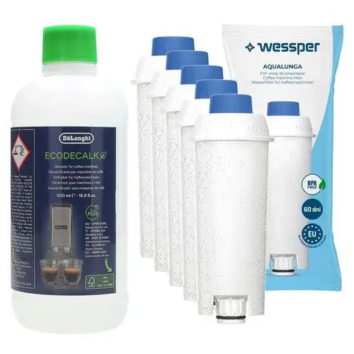 Odkamieniacz DeLonghi EcoDecalk 0,5L 5x Filtr do wody Wessper Aqualunga