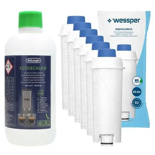 Odkamieniacz DeLonghi EcoDecalk 0,5L 6X Wkład Filtr Wessper Aqualunga