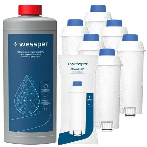 Odkamieniacz do ekspresu Wessper 1l 6x filtr do ekspresu Delonghi Dinamica