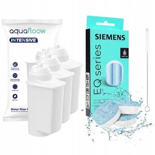 Tabletki odkamieniające Siemens 3x filtr AquaFloow do ekspresu EQ6 EQ9