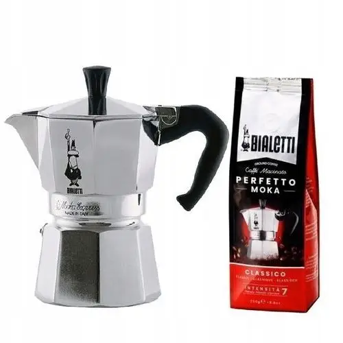 Zestaw Kawiarka Bialetti Moka Express 3TZ Kawa mielona Bialetti 250g